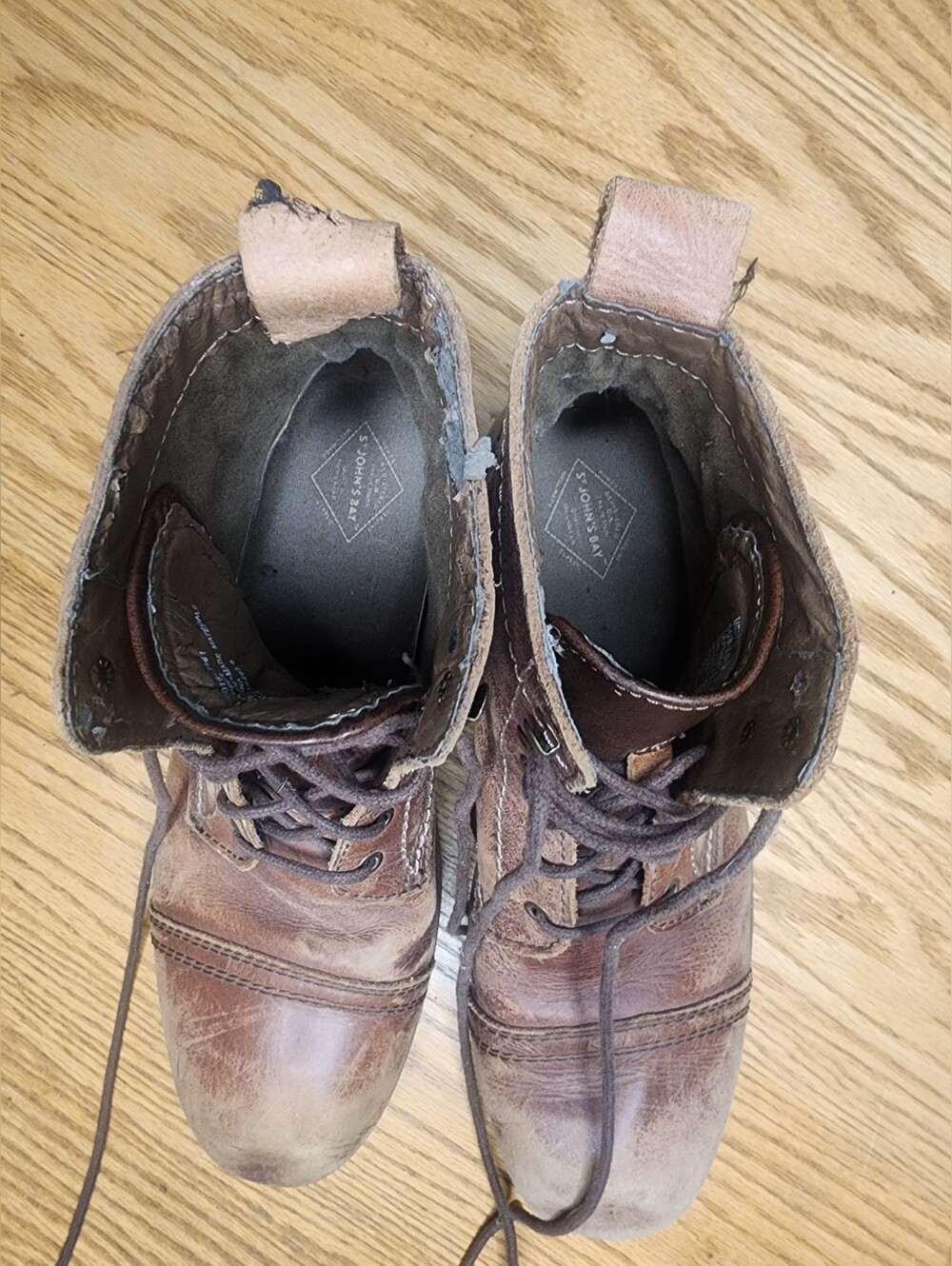 Brown Leather Distressed Boots Mens Size 12 Streetwear Cowboy Country - Picture 7 of 8
